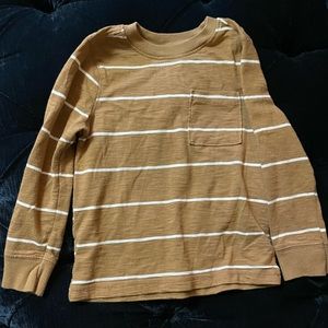 Old Navy brown and white pocket long-sleeve t-shirt, Size 3T
